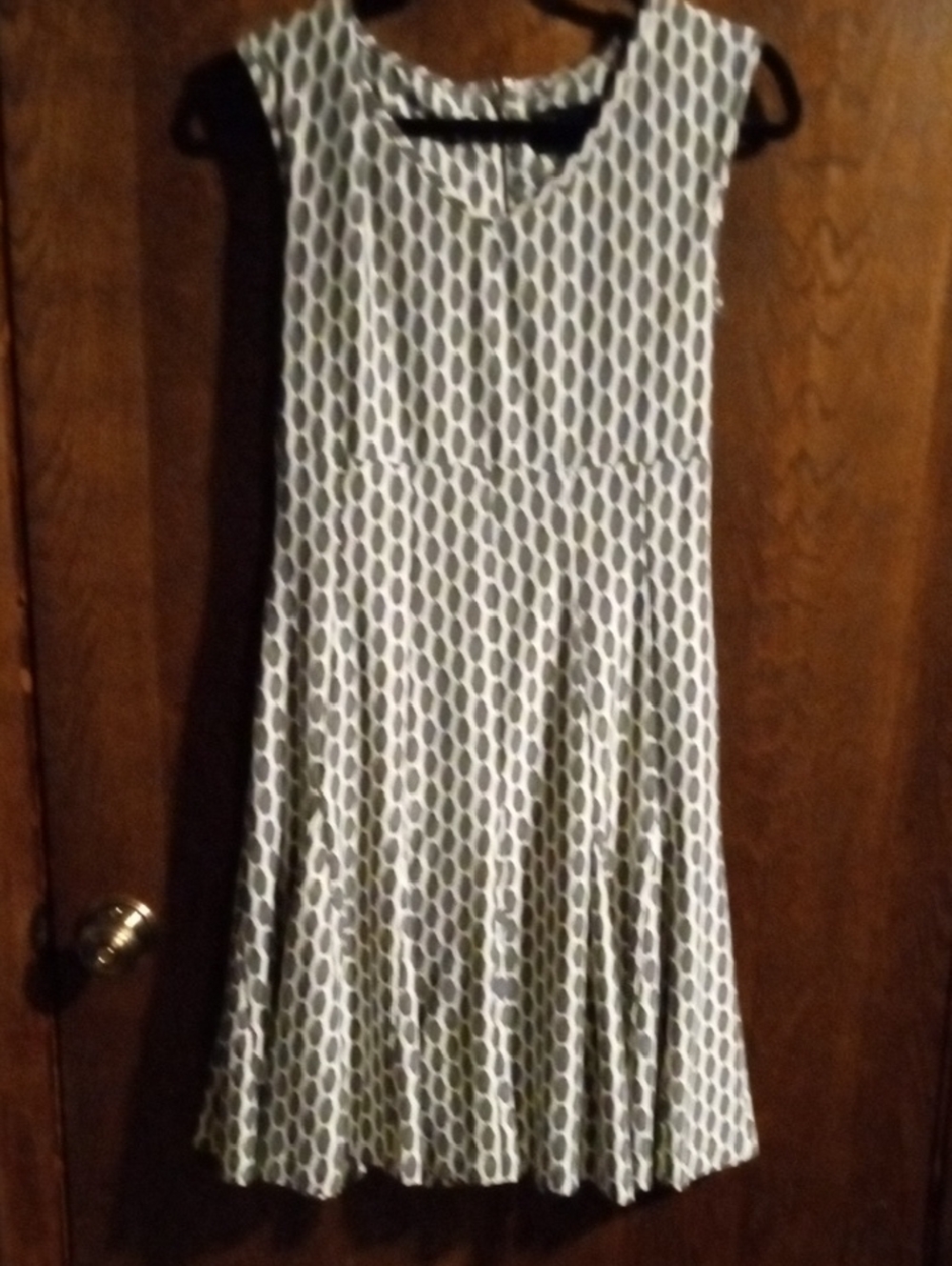 Just...Taylor White and Navy Geometric Midi Dress
